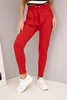 Women's sweatpants with an elastic waistband and drawstring red