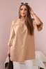 Spanish blouse with frills on the sleeve camel