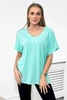 Baumwollbluse mit Tasche mint