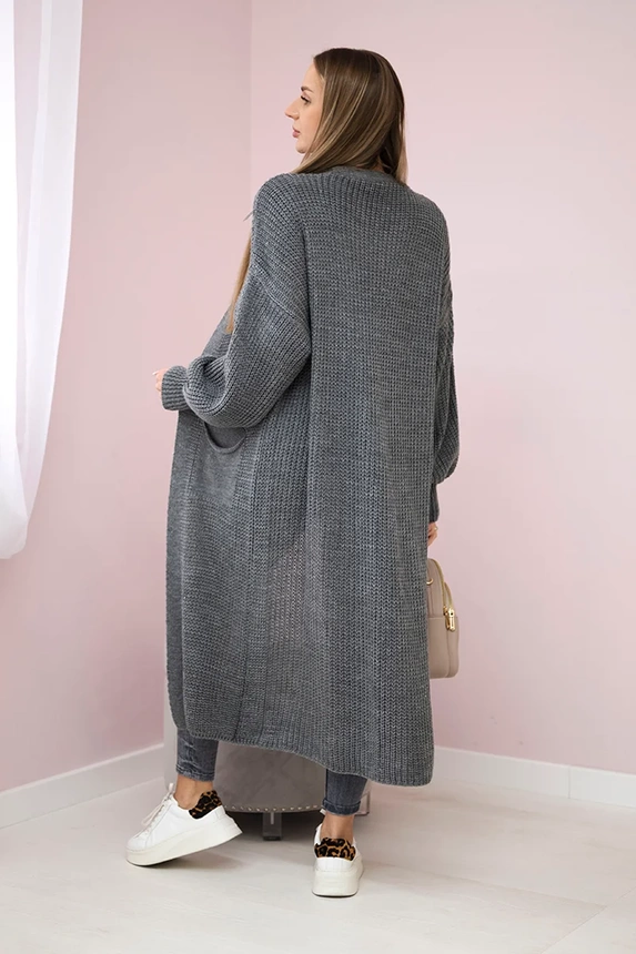 Sweater long cardigan graphite