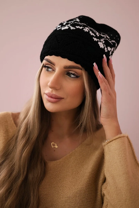 Women's cap Kira K374 black+white