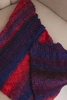 Women's soft and warm wool scarf in colorful stripes KN19 red