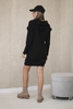 Kleid mit Zierrüschen und Kapuze schwarz