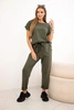 Cotton set blouse + trousers khaki