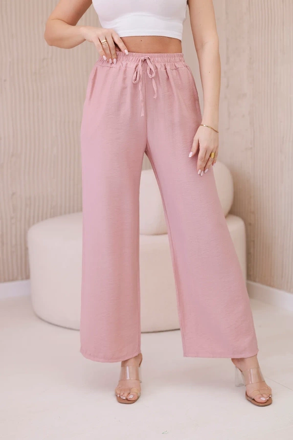 Viscose wide-leg trousers dark powder pink