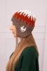Women's cap Nikol K405 white+red+mocca