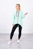 Sweatshirt with longer back and hood mint