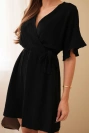 Muslin dress with waist black 