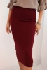 Women's viscose pencil skirt with an elastic waistband burgundy