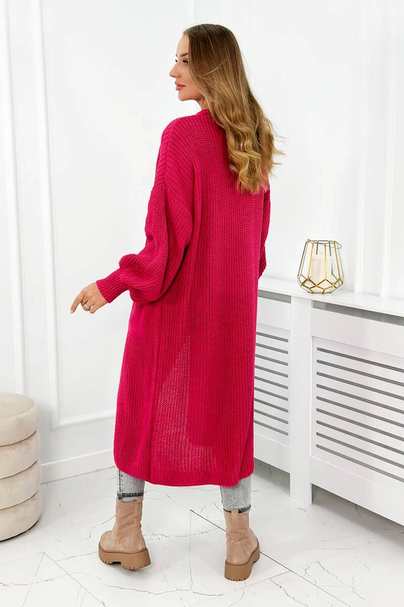 Pullover lange Strickjacke Fuchsia