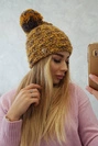 Čapica s fleece Fiona K275 horčica + cappuccino