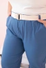 Damen Baumwollhose in Plus Size mit Gürtel denim