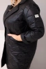 Damenjacke Plus Size gesteppte mit dekorativen Knöpfen und Kragen schwarz