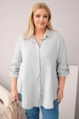 Cotton muslin shirt Plus Size grey