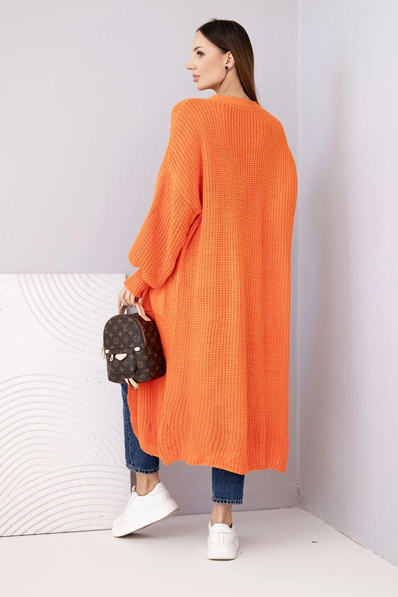 Sweater long cardigan orange