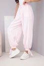 Women's trousers with wide legs and ties at the bottom candy pink