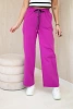 Punto pants with wide legs dark purple