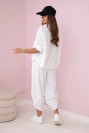 Cotton sweatshirt pants set white