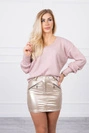 Skirt with decorative zippers beige