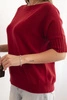 Women's short-sleeve viscose sweater maroon