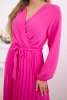 Kleid mit plissiertem Saum gebunden rosa
