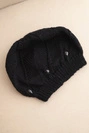 Women's winter wool hat with decorative crystals K461 black