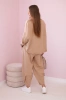 Cotton sweatshirt pants set light camel