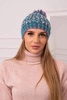 Cap with a pompom Maria K335 turquoise