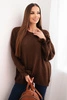 Women's sweater with a blend of mohair and wool in a loose fit brown