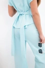 Women's buttery set with a short-sleeve top and wide-leg pants mint
