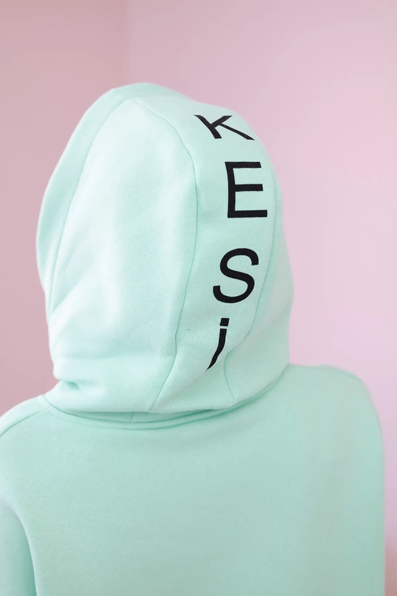 Komplet bawełniany z nadrukiem miętowy