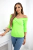V-neck blouse green neon