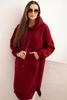 Women's cotton hoodie dress insulated burgundy