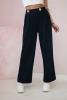 Wide-leg trousers buttery-fabric navy blue