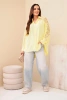 Women's viscose shirt with lace sleeves and collar yellow