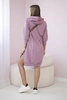 Dress with a hood and longer back dark pink