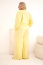 Plus Size women's set with shirt and wide-leg trousers yellow