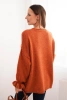 Women's sweater with a blend of mohair and wool in a loose fit rust