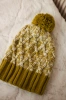 Cap with fleece Milano K203 ecru melange+kiwi