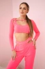 Set with a top blouse pink neon