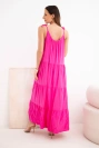 Women's viscose dress with tie straps fuchsia