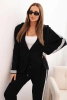 Women's set with viscose, featuring a stripe and a sports jacket black