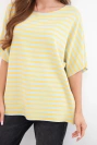 Women's cotton striped short-sleeved blouse yellow