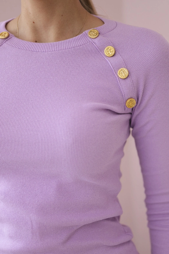 Dress with decorative buttons purple