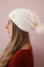 Čapica s fleece Sandra K210 biely