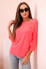 Women's blouse with a boat neckline pink neon