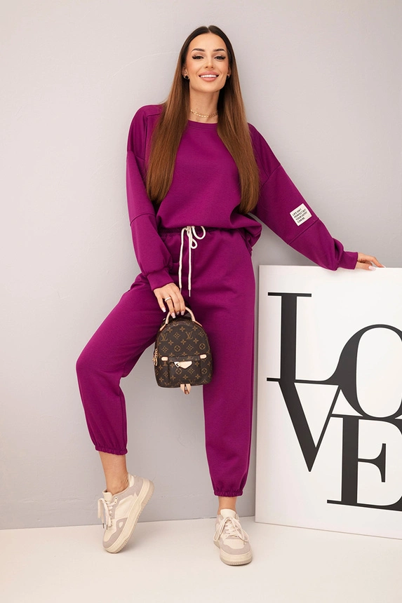 Komplett Hoodie + Hose Butter dunkel lila