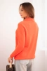 Damenpullover aus Baby-Alpaka mit Kragen und V-Ausschnitt orange