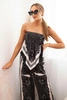 Women's set with wide pants and top black