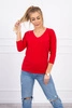V-neck blouse red
